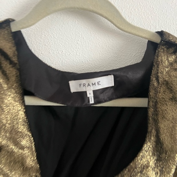 Frame Metallic Velvet Mini Dress, size 8 - Picture 3 of 4